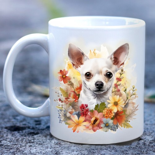 Pet dog mug watercolour - dog, mug,